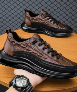 Crocodile Print Casual Sneakers