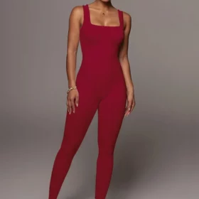 One Piece Tank Top Thigh Slimming Workout Jumpsuit - Image 9