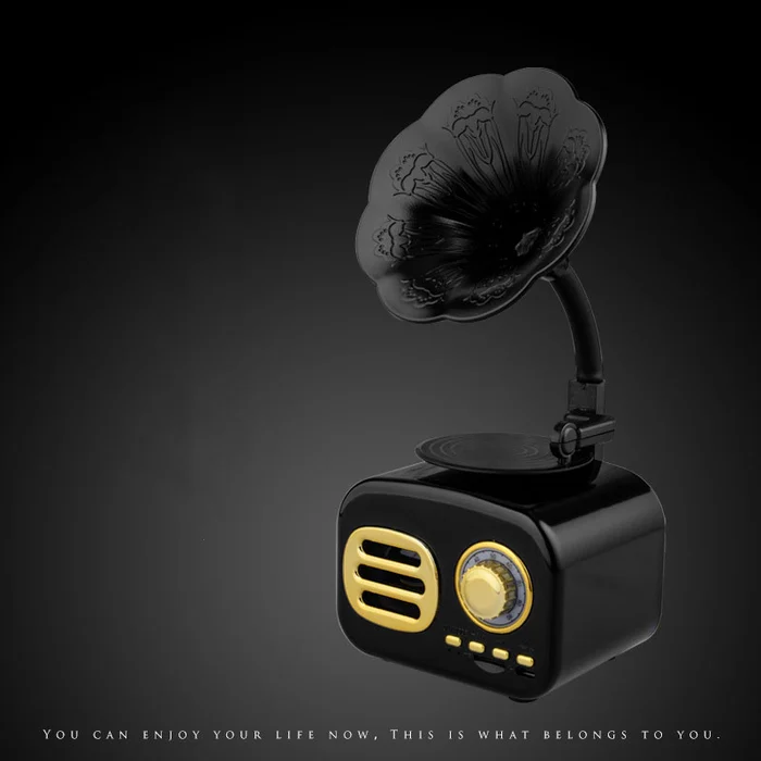Retro Wooden Phonograph Bluetooth Speaker - Image 6
