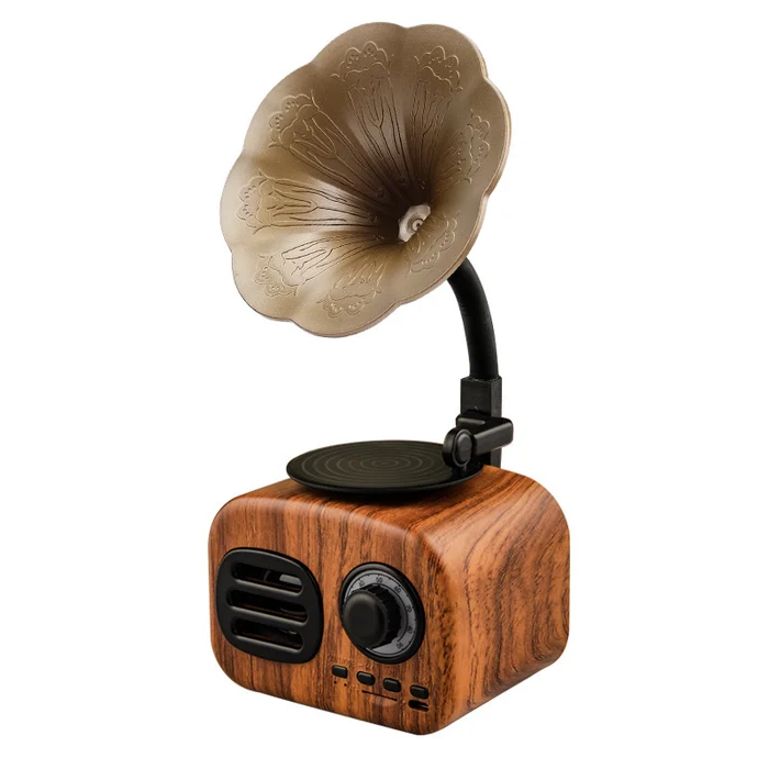 Retro Wooden Phonograph Bluetooth Speaker - Image 5