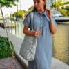 Cotton and linen pocket dress