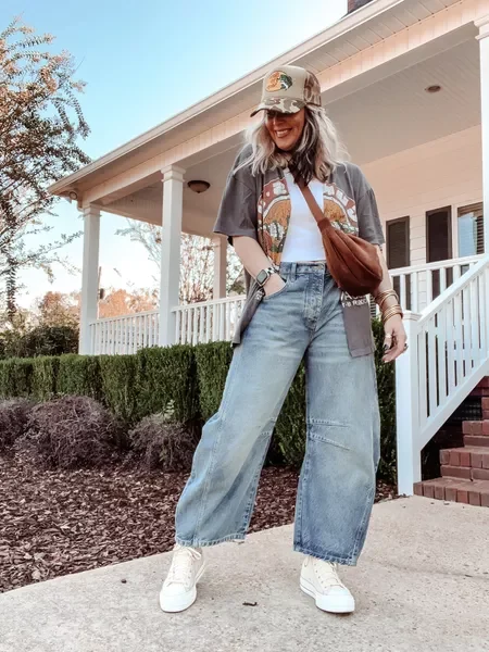 Mid-Rise Barrel Jeans - Image 2