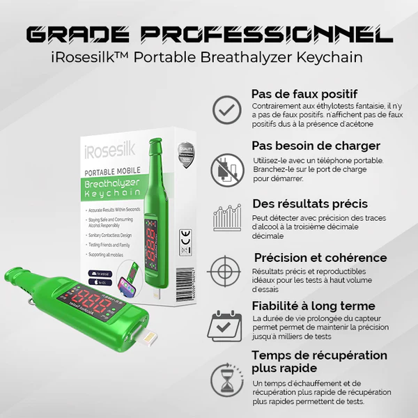 iRosesilk™ Porte-clés Alcootest Portable - Image 4