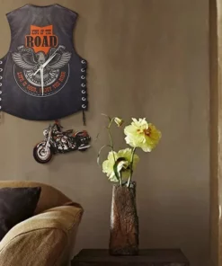 Motorcycle Vest Mute Wall Clock