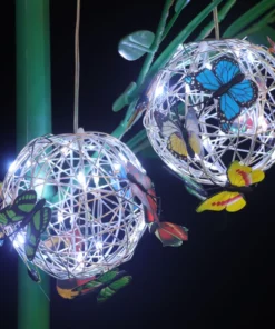 Hanging Butterflies with Solar LED Light Ornament