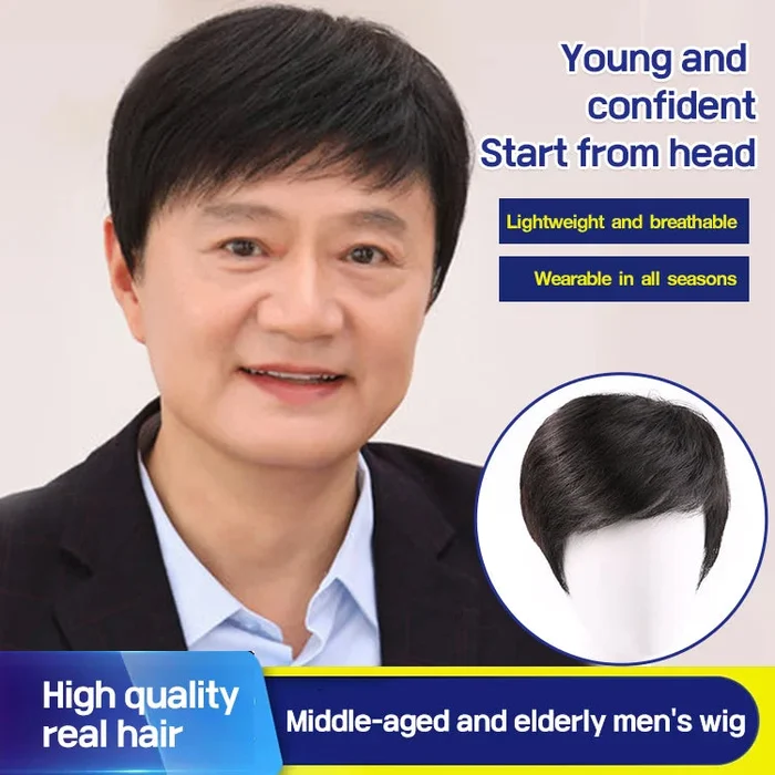 Business Natural And Realistic Full Wig For Medium-elderly Men - Image 13