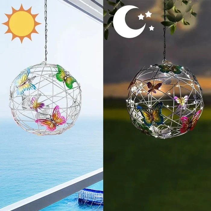 Hanging Butterflies with Solar LED Light Ornament - Image 6