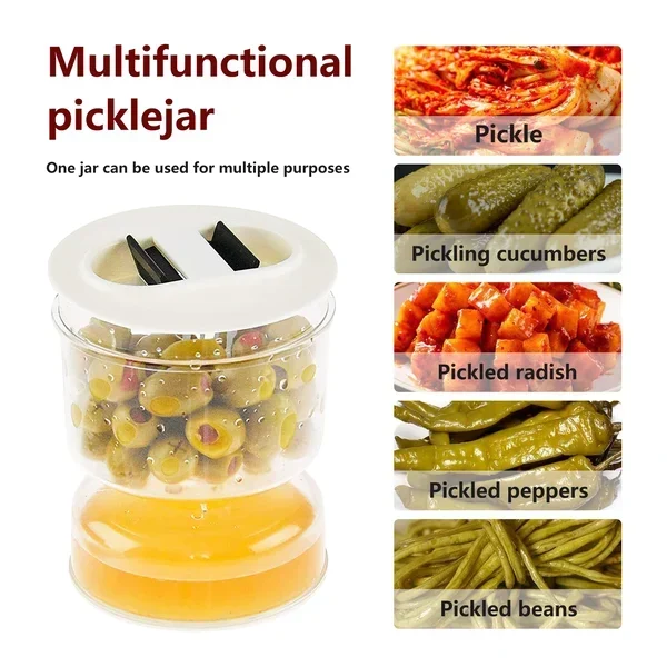 Pickle and Olives Jar Container with Strainer - Image 5
