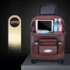 Car Back Seat Leather Organizer Storage Bag with Foldable Table