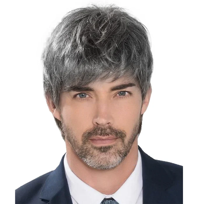 Business Natural And Realistic Full Wig For Medium-elderly Men - Image 8