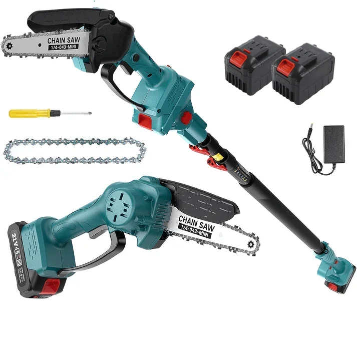 2 in 1 Cordless 8 inch Chainsaw with Pole Saw - Image 2