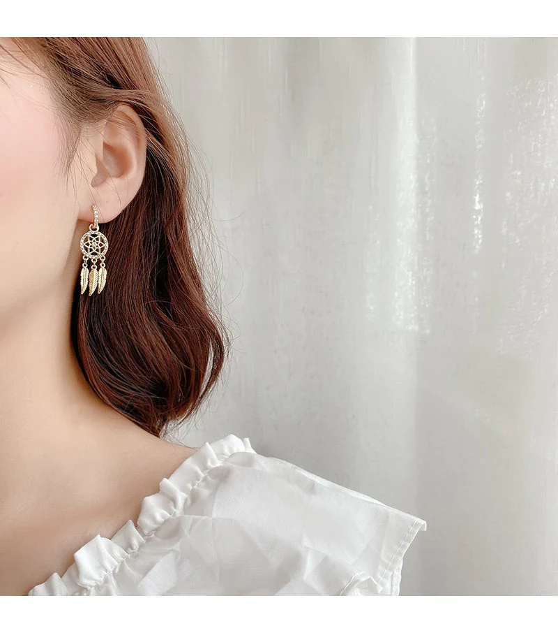 Dreamcatcher Golden Earrings - Image 8