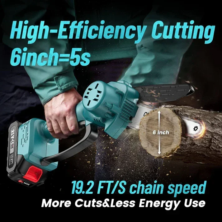 2 in 1 Cordless 8 inch Chainsaw with Pole Saw - Image 10