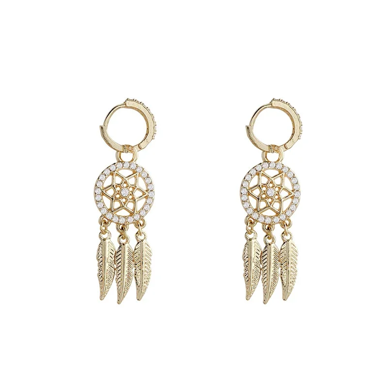 Dreamcatcher Golden Earrings - Image 6