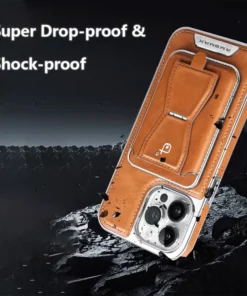 Luxurious Leather Magnetic iPhone Case with Removal Card Holder