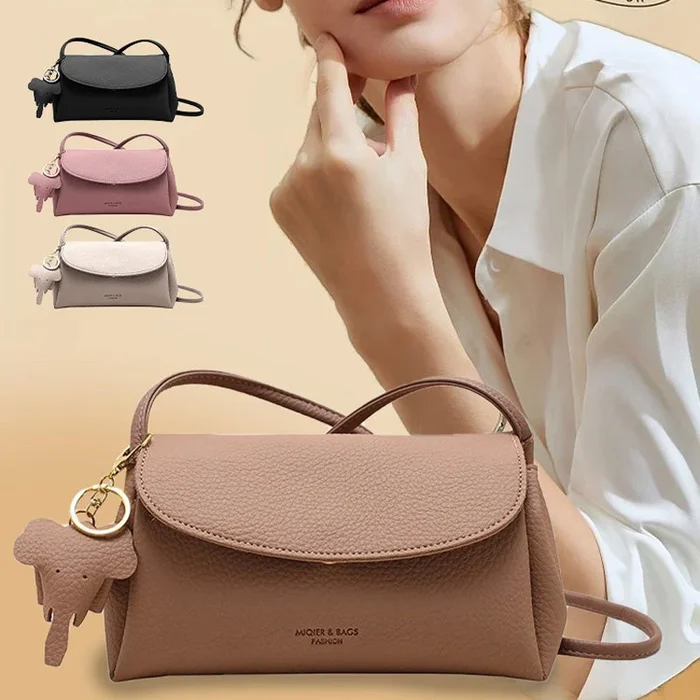 Women's High end Fashion Crossbody Bag with Elephant Pendant - Image 5