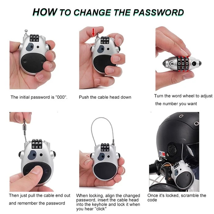 Adjustable cable security combination lock - Image 9