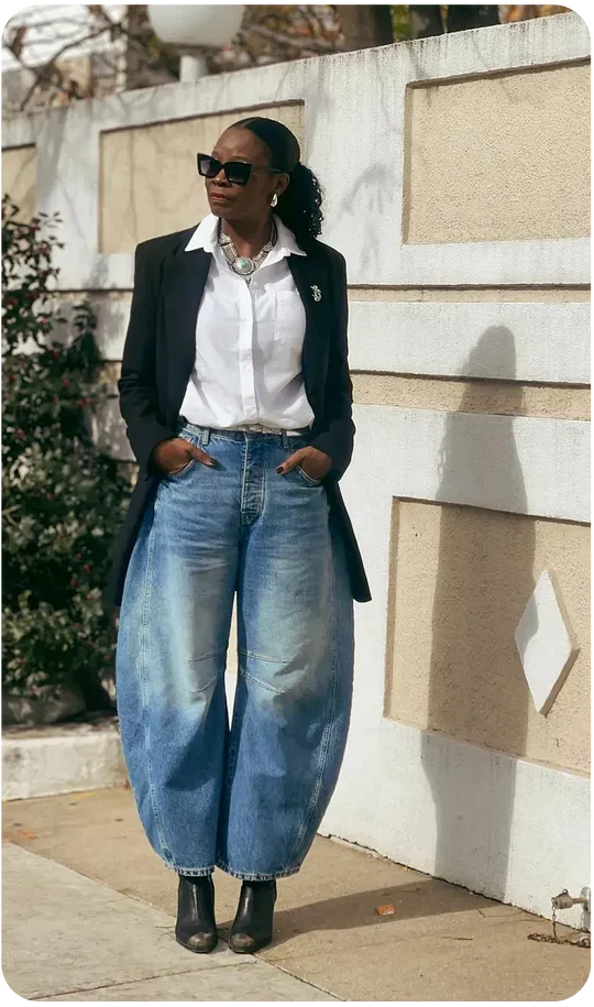 Mid-Rise Barrel Jeans - Image 6