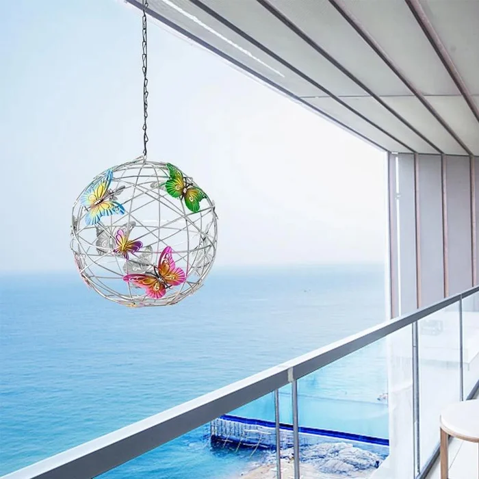 Hanging Butterflies with Solar LED Light Ornament - Image 4