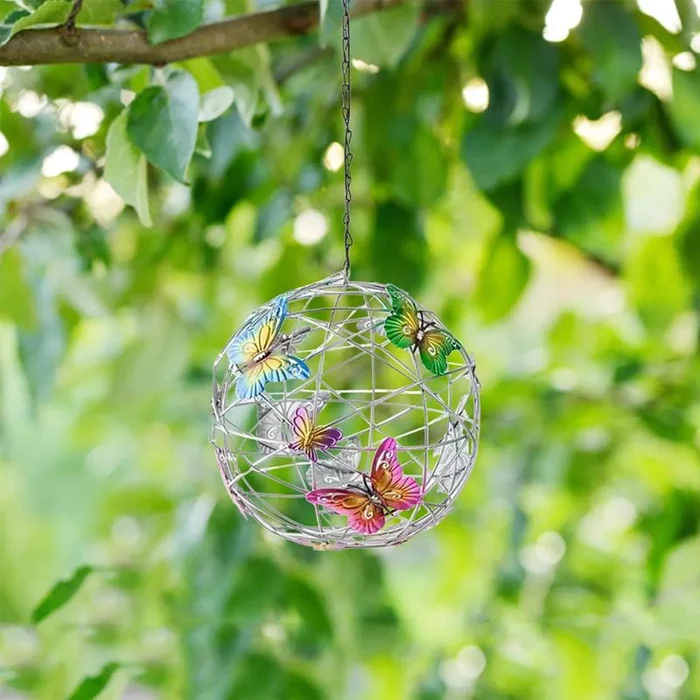 Hanging Butterflies with Solar LED Light Ornament - Image 3