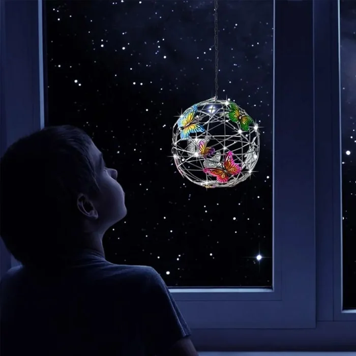 Hanging Butterflies with Solar LED Light Ornament - Image 2