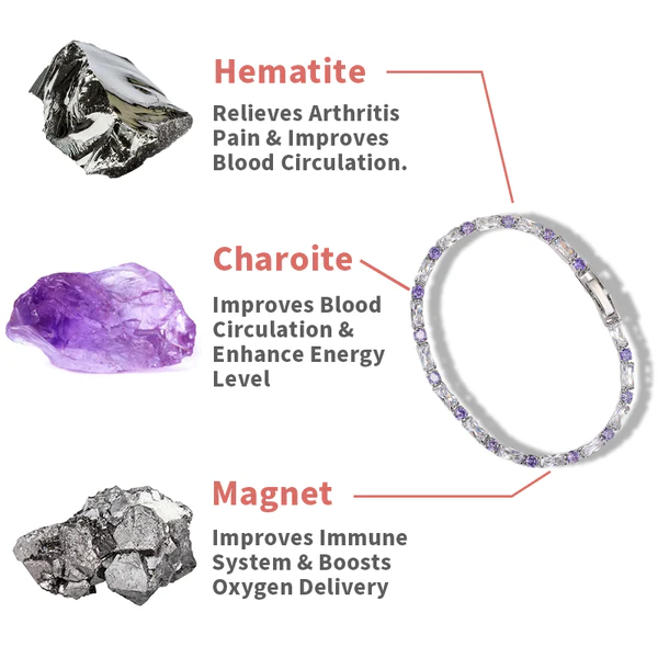 Lymphatic Magnetic Therapy Charoite Bracelet - Image 2
