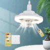 Pousbo® 360-degree Rotation LED Fan Lamp