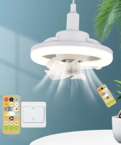 Pousbo® 360-degree Rotation LED Fan Lamp