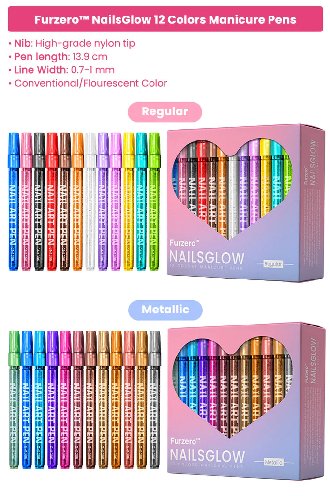 Furzero™ NailsGlow 12 Colors Manicure Pens - Image 3