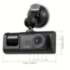 Dash Cam W/ IR Night Vision Loop Recording & 2 IPS Screen 1080P 3 Camera