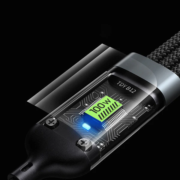 Transparante, lichtgevende 3-in-1 supersnelle oplaadkabel - Image 5