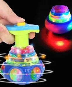 Music Flashing Spinners Toy With Launcher