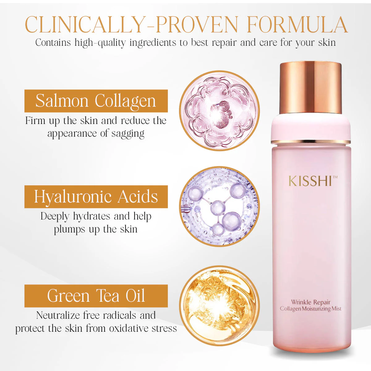 KISSHI™ Wrinkle Repair Collagen Moisturizing Mist - Image 3