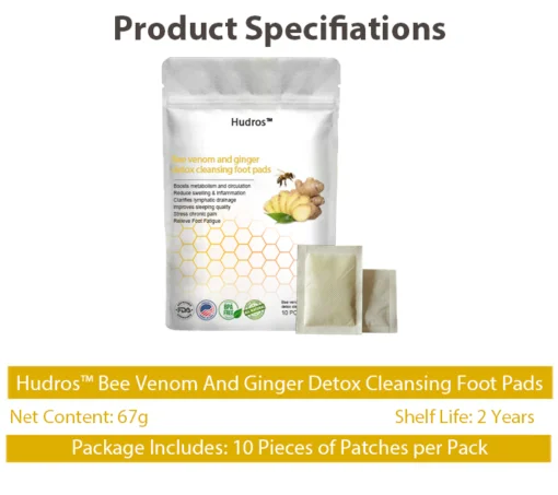 Hudros™ Bee Venom And Ginger Detox Cleasing Foot Pads - Image 3