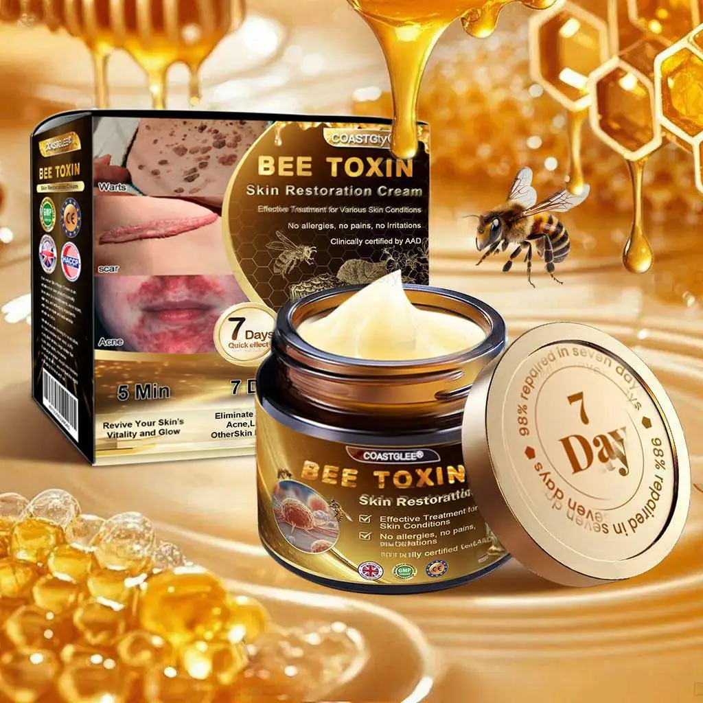 Mayo Clinic Official: coastglee®Bee Toxin Skin Treatment Cream Anti-aging, Hydrating, Skin Repair, Even Tone, Acne and Dark Spot Treatment, Wart and Mole Removal, Psoriasis Relief