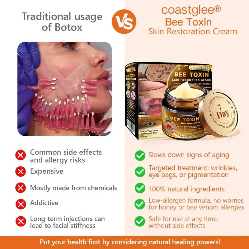 Mayo Clinic Official: coastglee®Bee Toxin Skin Treatment Cream Anti-aging, Hydrating, Skin Repair, Even Tone, Acne and Dark Spot Treatment, Wart and Mole Removal, Psoriasis Relief - Image 3