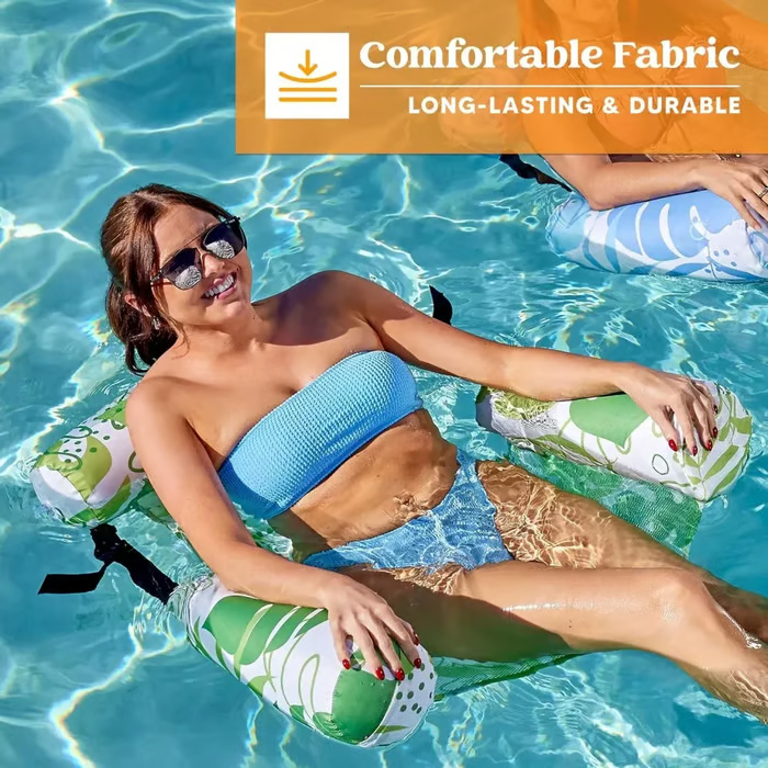 Inflatable Pool Lounger with Back Support - Image 5