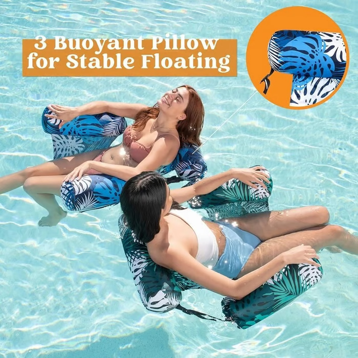 Inflatable Pool Lounger with Back Support - Image 4