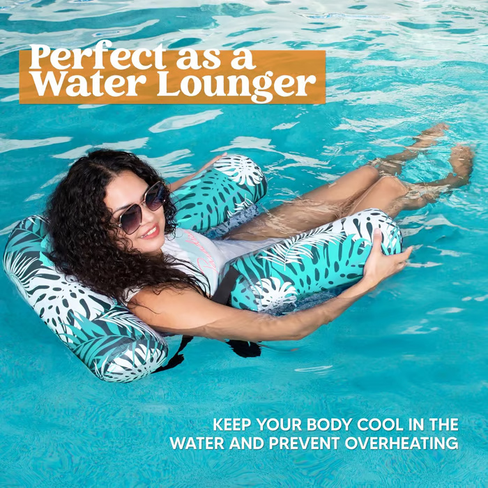 Inflatable Pool Lounger with Back Support - Image 3